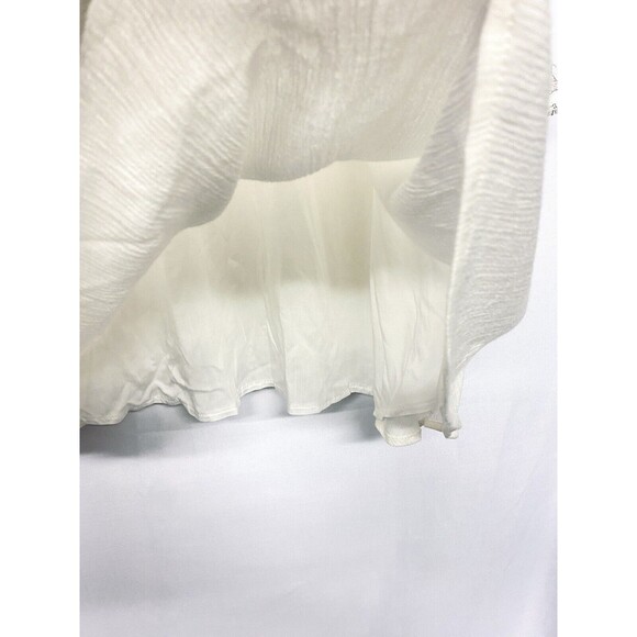Tassels N Lace Off White Gauzy Dress w Long Lace Sleeves Size M Keyhole Back - Picture 7 of 10